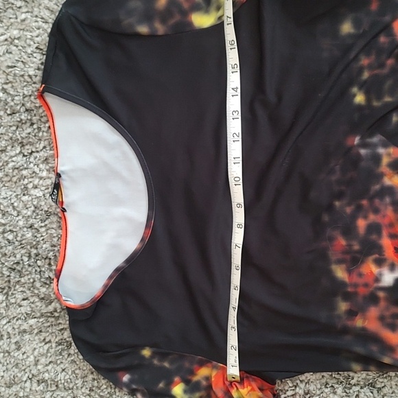 Vibrant Candy Corn Black and Orange Women's Tunic Halloween Fall - Picture 8 of 12